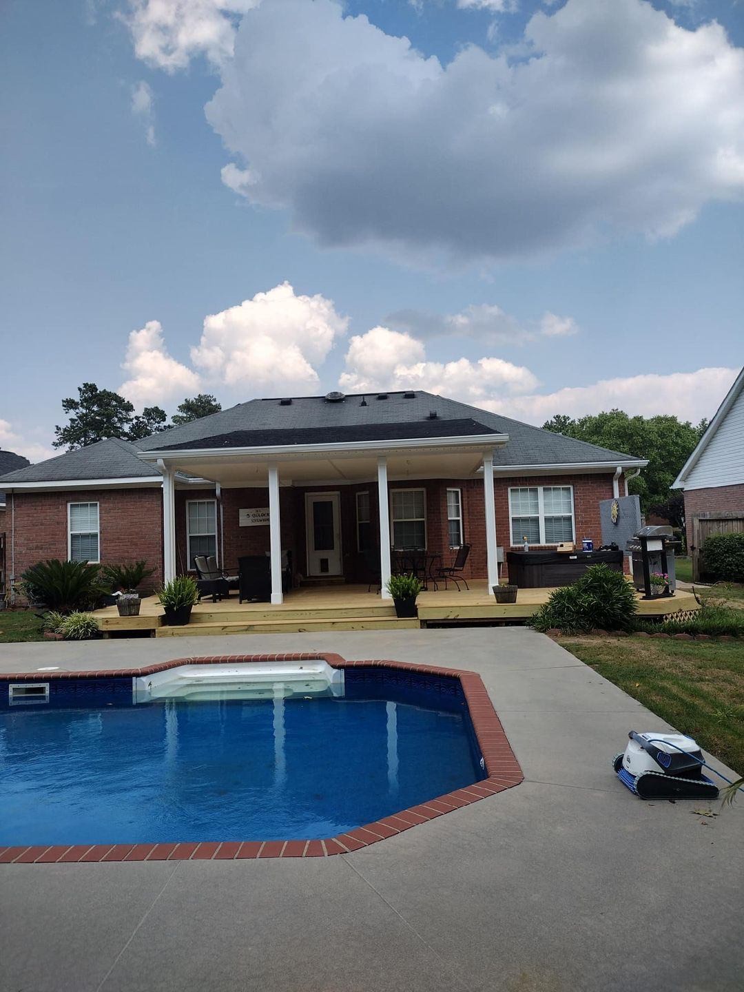 Open porch and decking